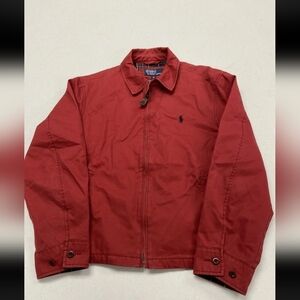 Vintage Polo by Ralph Lauren Men's Red Harrington Jacket Medium 90s